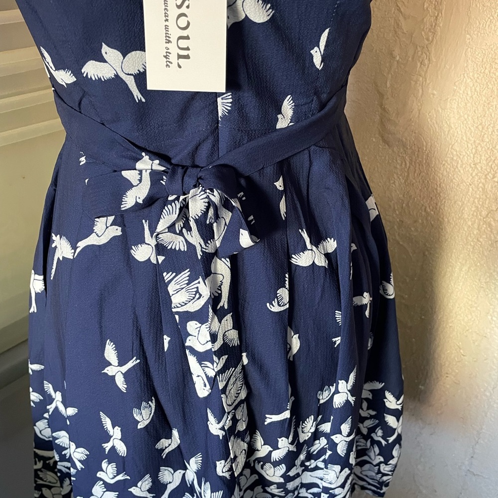 Bird Print Dress - Picture 6 of 7